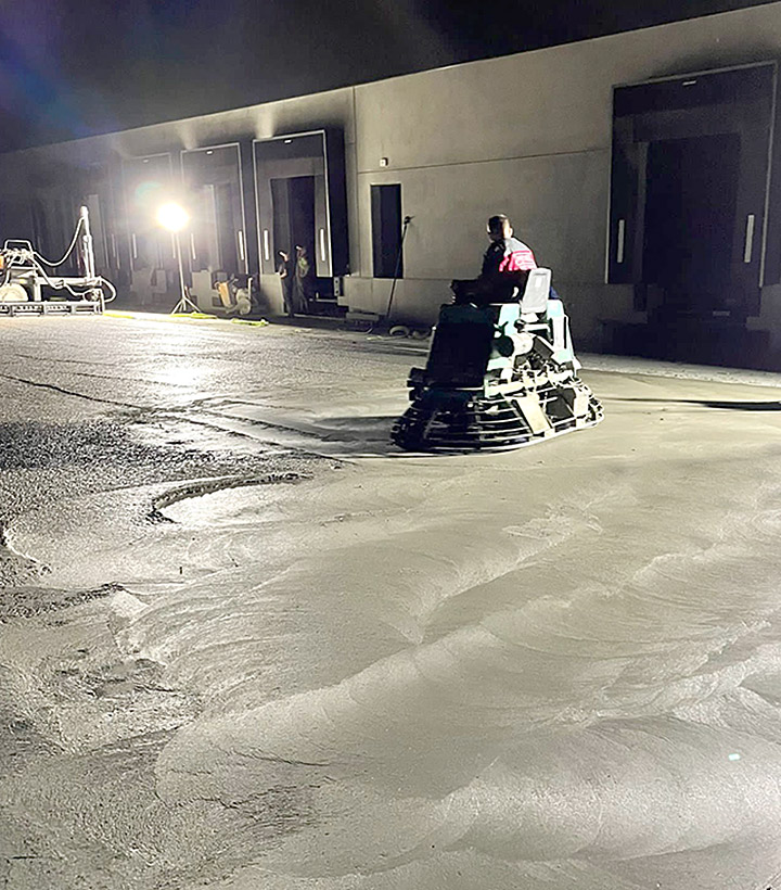 Bearbeitung des Betons mit einem Rotationseisen